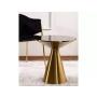 Stolik Kawowy Seti Złoto Szczotkowane Blat - Szyba Hartowana Czarna
