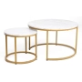 Stolik Kawowy Zestaw Dion Kolor Złoto / Biały