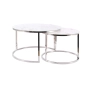 Stolik Kawowy Zestaw Atlanta Kolor Chromowo / Biały