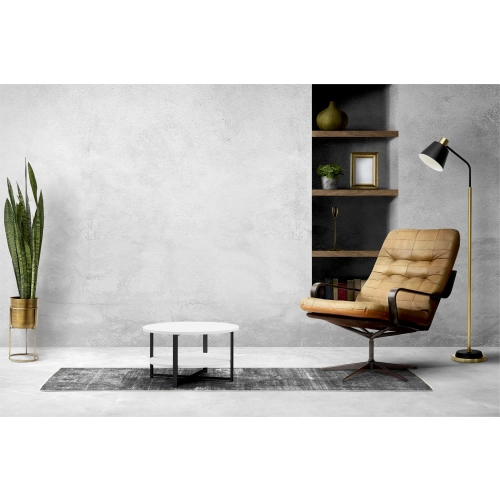 STOLIK KAWOWY Metalowy Blat Biały Płyta MDF  STK-919