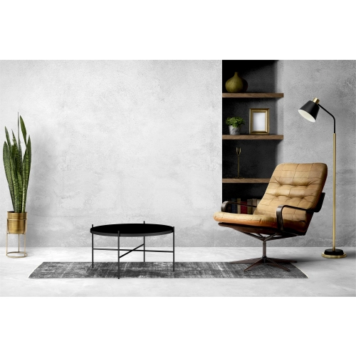 STOLIK KAWOWY Metalowy Blat Czarny Płyta MDF  STK-929