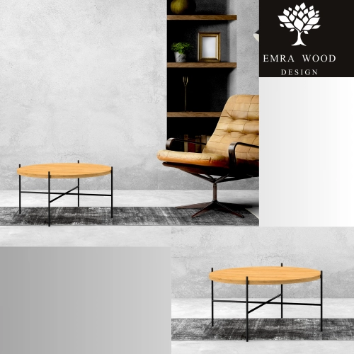 STOLIK KAWOWY z Drewna Litego  Dębowego - Jesionowego  STK-906