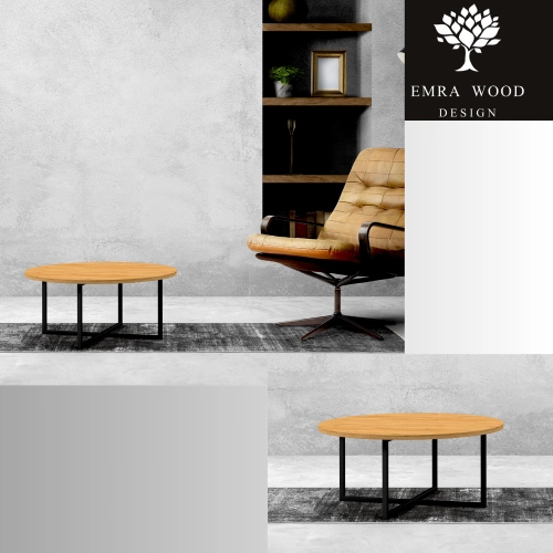 STOLIK KAWOWY z Drewna Litego  Dębowego - Jesionowego  STK-912