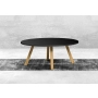 STOLIK KAWOWY z Drewna Litego Dębowego Blat Czarny Płyta MDF  STK-940