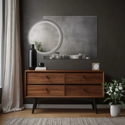 Zestaw luster łazienkowych kółko i kometa z podświetleniem - KOSMIK LED