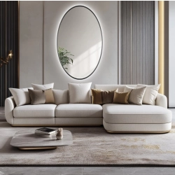 Lustro eliptyczne w ramie czarnej MDF SLIM z podświetleniem - ELIZA LED