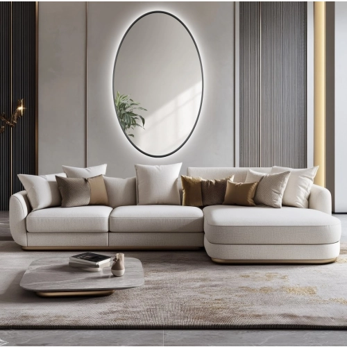 Lustro eliptyczne w ramie czarnej MDF SLIM z podświetleniem - ELIZA LED