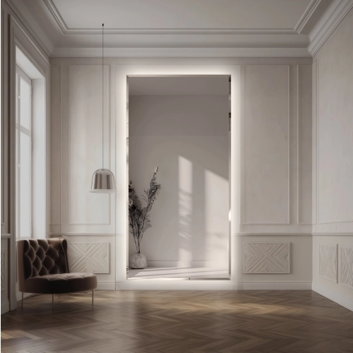 Lustro prostokątne podświetlane z lustrzaną fazą - FAZA LED