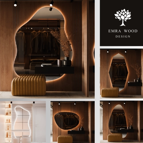 Lustra LED o nieregularnym kształcie bez ramy