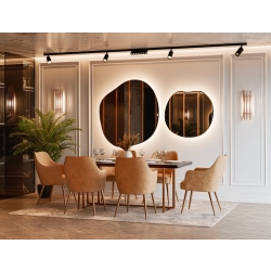 Lustro YOU&ME Duo LED – zestaw luster organicznych z podświetleniem, dekoracyjne lustra LED do salonu i jadalni