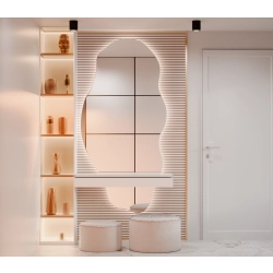 Lustro SENSUELLA LED – nowoczesne organiczne lustro z podświetleniem do toaletki, łazienki i sypialni