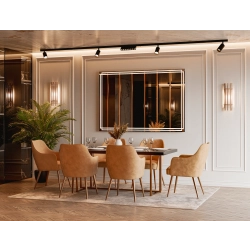 Lustro MAJESTIC LED – nowoczesne lustro prostokątne glamour z podświetleniem do salonu, jadalni i przedpokoju