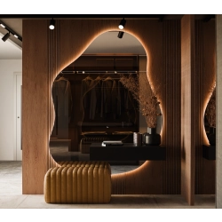 Lustro ROMEO LED organiczne nieregularne dekoracyjne z podświetleniem bez ramy do salonu / sypialni / przedpokoju