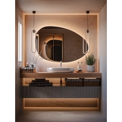 Lustro MIRAÉ LED – organiczne lustro o szlifowanej formie z eleganckim podświetleniem