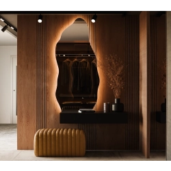 Lustro TERRA LED designerskie organiczne z podświetleniem do salonu / przedpokoju / łazienki / sypialni