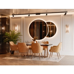 Lustro DuoLove LED – zestaw 2 luster okrągłych bez ramy z podświetleniem do salonu