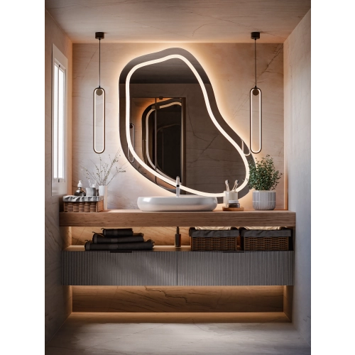 Lustro LAGOON DREAM LED — lustro o nieregularnym, organicznym kształcie z podświetleniem