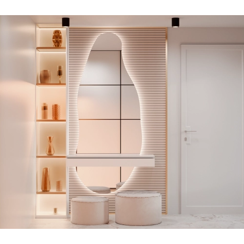 Lustro AQUALIS LED – nowoczesne lustro o płynnej, organicznej linii z podświetleniem