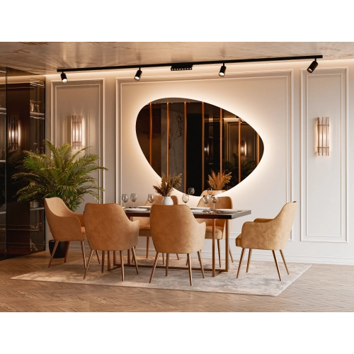 Lustro CORALIS LED nowoczesne organiczne lustro nieregularne dekoracyjne z podświetleniem bez ramy