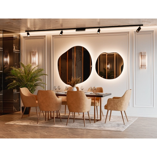 Lustro YOU&ME Duo LED – zestaw luster organicznych z podświetleniem, dekoracyjne lustra LED do salonu i jadalni