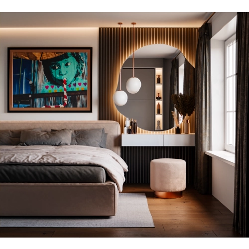 Lustro OCEANA LED — lustro o organicznym, falującym kształcie z podświetleniem