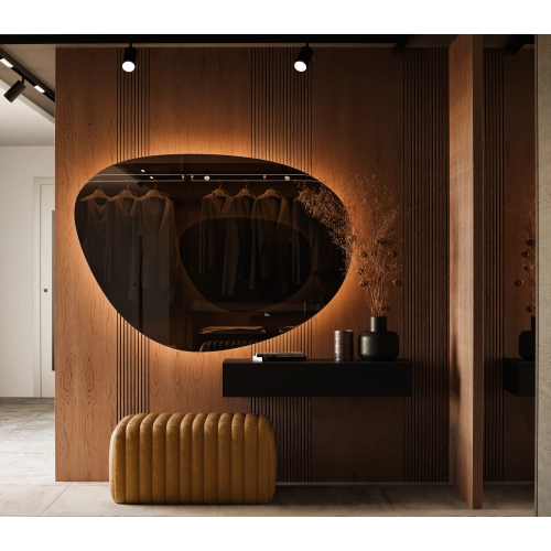 Lustro VULCAN LED — nowoczesne lustro organiczne nieregularne z podświetleniem bez ramy