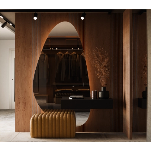 Lustro PERLÉE LED – eleganckie, designerskie lustro o organicznym kształcie