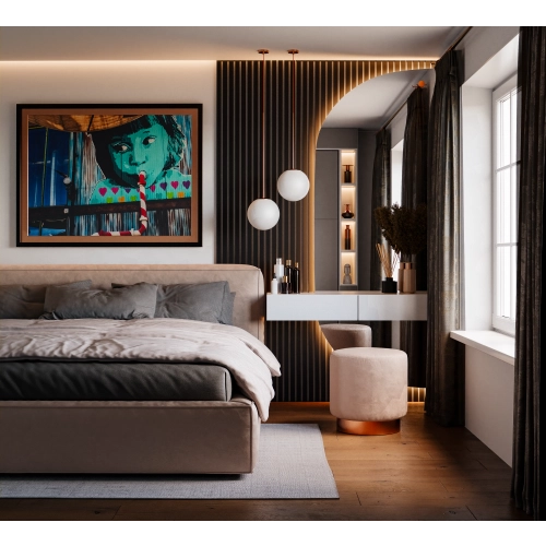 Lustro TANGO LED nieregularne na wymiar 2-częściowe designerskie z podświetleniem do sypialni / przedpokoju / łazienki