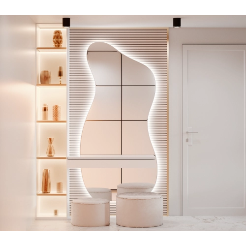 Lustro MUSEA LED — designerskie lustro o sylwetkowym kształcie i świetlistej aurze