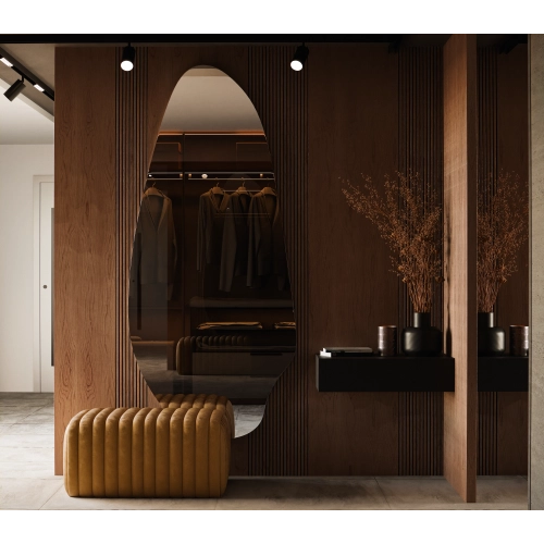 Lustro LARIMAR nowoczesne organiczne dekoracyjne bez ramy w nieregularnym kształcie