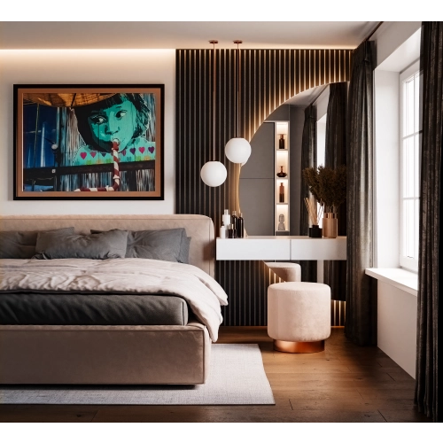 Lustro LOVERS DUO – zestaw 2 półokrągłych luster LED bez ramy do sypialni, łazienki, przedpokoju i nowoczesnych wnętrz