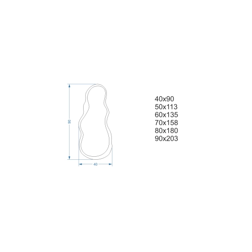 Lustro o nieregularnym kształcie w ramie mdf z podświetleniem- RISOL W RAMIE LED