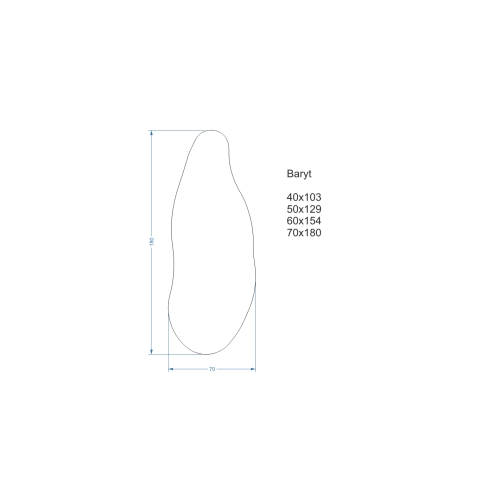 Lustro o organicznym kształcie w ramie z podświetleniem - BARYT W RAMIE LED