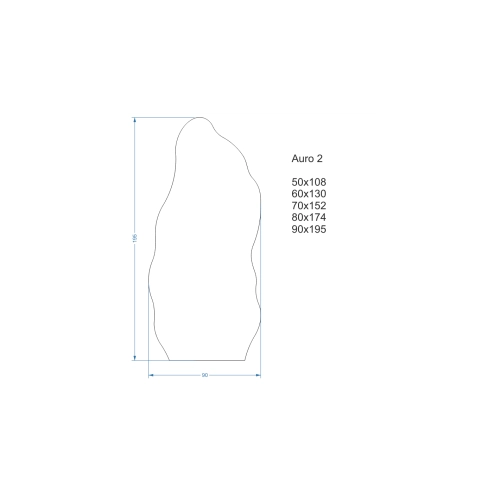 Lustro o organicznym kształcie w ramie z podświetleniem - AURO W RAMIE LED 2
