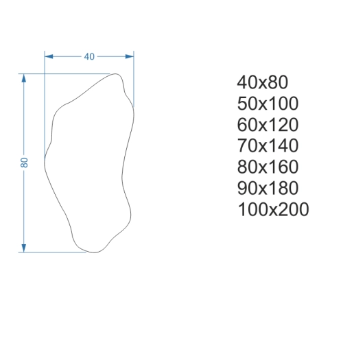 Lustro o nieregularnym kształcie w ramie mdf z podświetleniem - PIENA W RAMIE LED