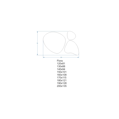 Zestaw trzech luster organicznych w ramie z podświetleniem - FLORA W RAMIE LED