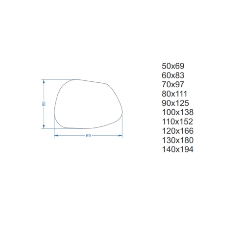 Lustro o organicznym kształcie z podświetleniem - BAZALT W RAMIE LED