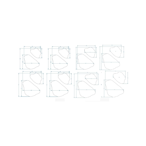 Zestaw luster o nieregularnym kształcie w ramie z podświetleniem - MORION W RAMIE LED