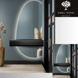 Lustro organiczne w dwóch częściach z podświetleniem LED – TURMALIN LED