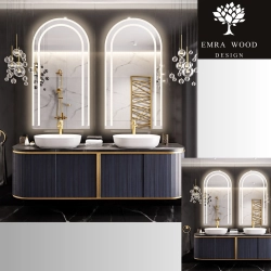 Zestaw dwóch luster półowalnych łazienkowych z podświetleniem - ZESTAW KORIA LED