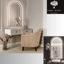 Lustro łazienkowe półowalne z podświetleniem - KORIA LED