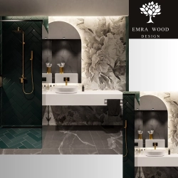 Lustro łazienkowe półowalne ze ściętym bokiem z podświetleniem - FRANK LED ŚCIĘTY BOK