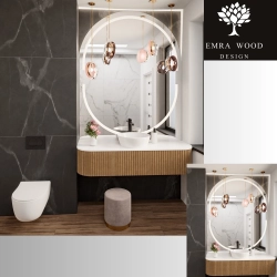 Lustro łazienkowe półowalne z podświetleniem - POLA LED