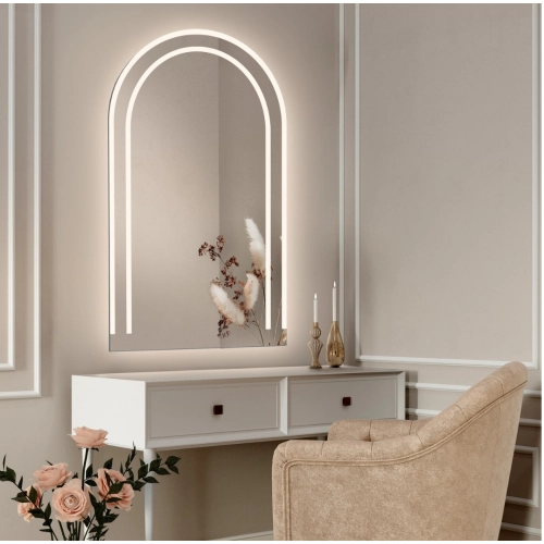 Lustro łazienkowe półowalne z podświetleniem - KORIA LED