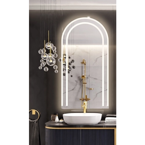 Lustro łazienkowe półowalne z podświetleniem - KORIA LED