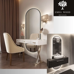 Lustro owalne w czarnej ramie mdf w dwóch częściach z podświetleniem - OSKAR LED - kolor ramy do wyboru