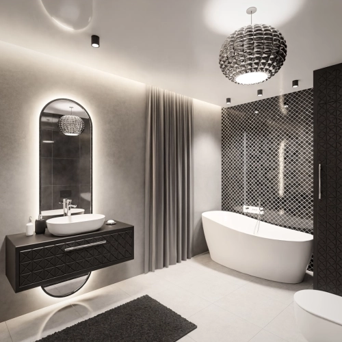 Lustro owalne w czarnej ramie mdf w dwóch częściach z podświetleniem - OSKAR LED - kolor ramy do wyboru