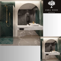 Lustro łazienkowe półowalne w dwóch częściach - FRANK