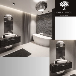 Lustro łazienkowe owalne w dwóch częściach - NIKO