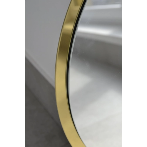 Owalne lustro w ramie złoty połysk - BONITA